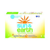 Dryer Sheets by sun & earth, Hypoallergenic Fabric Softener Sheets,Light Citrus Scent, 80 Count