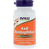 Now Foods: 4x6 Acidophilus Healthy Intestinal Flora, 120 Caps