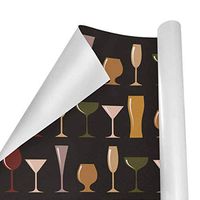 Gift Wrapping Paper Roll Wine Bottles Glasses Pattern for Birthday,Holiday,Wedding,Baby Shower Gift Wrap - 3Rolls - 58inch x 23inch Per Roll