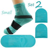 Cold Therapy Socks (w/Compression Strap) - Ice Pack Socks Man/Woman Cooling Socks Gel Ice Treatment for feet, Heels, Swelling, Arch Pain (Large) (S Teal Cold Socks)