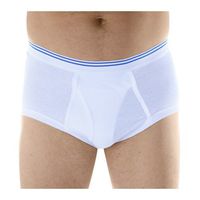 6-Pack Men's White Classic Regular Absorbency Washable Reusable Incontinence Briefs 2XL (Waist 44-45)