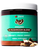 Yuve 6 Organic Mushroom Extract Powder - Magic Blend of Reishi, Chaga, Lions Maine, Turkey Tail, Maitake, Cordyceps - Add to Tea, Coffee, Smoothies - Energy Support & Immune Defense - 2.82oz