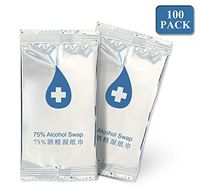 75% Alcohol Wet Wipes, Alcohol Hand Wipes Individually Wrapped Large(6.2"x5.5"), Alcohol Wipes Travel Packs-100 Wipes,Portable Alcohol Swabs Pads Wipes