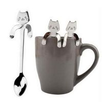 OKOKMALL US--Cartoon Cat Stainless Steel Tea Coffee Spoon Ice Cream Tableware Xmas Gift COOL