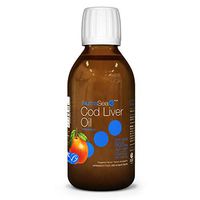 NutraSea Cod Liver Oil Omega 3 Fish Oil Supplement, MSC Certified Liquid Burpless Fish Oil, Tangerine, 200 mL