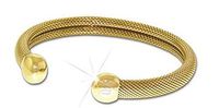 QRay Q2 Milano Mesh Goldtone Bracelet SIZE LARGE Q.Ray Q-Ray Q Ray