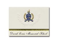 Signature Announcements David Louis Memorial School (Grayling, AK) Graduation Announcements, Presidential style, Elite package of 25 with Gold & Blue Metallic Foil seal