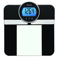 Taylor 440 Lb. Capacity Digital Glass Platform Body Composition Analyzer Bath Scale (Black)