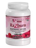 BioSource Labs Razburn 100% Pure Raspberry Ketones Complex – All-Natural Thermogenic Weight Loss Pills with Caffeine and Green Tea Extract for Men & Women – (60 Vegetarian Capsules)