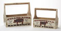 Delton Products BBQ Wood 11.8 Inches x 13 Inches x 8 Inches Caddy Tools Set of 2
