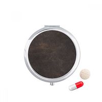 Black Leather Abstract Design Travel Pocket Pill case Medicine Drug Storage Box Dispenser Mirror Gift
