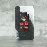 CEOKS for Smok Morph 219W Silicone Case, Anti-Slip Protective Silicone Case Skin Rubber Cover for Smok Morph 219W Vape Box Rubber case wrap Shield (Black/White)