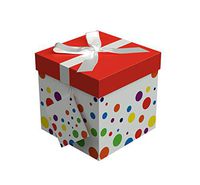 Gift Box 4"X4"X4" - Capri Collection - Easy to Assemble & Reusable - No Glue Required - Ribbon, Tissue Paper, and Gift Tag Included - EZ Gift Box by Endless Art US