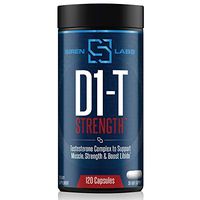 Siren Labs D1-T Strength Monster Muscle Mass-Building Testosterone Booster with D-Aspartic Acid – for a Boost and Increase in Total Testosterone Levels, Suppression of Estrogen (120 Capsules)
