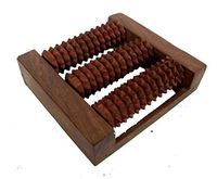 Wooden Acupressure Foot Massager with Spiked Rollers for Stress Relief Massage Reflexology