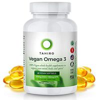 Vegan Omega 3 Supplement – with 300mg Algae Based DHA, 150mg EPA – 60 Sustainable Softgels for Heart, Immune & Brain Health Support in Pregnancies, Women, Men, Children Fish Oil Alternative by TAHIRO