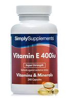 Vitamin E Capsules 400iu | 240 Capsules = Up to 8 Month Supply | Powerful Antioxidant for Protection from Free Radicals | Wheat-Free & Fish-Free | Manufactured in The UK