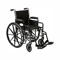 Roscoe Medical K2St16Fel K2-Lite Wheelchair Removable Desk-Length Arms , Elevating Legrests Powder-Coated Silver Vein Steel