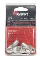 Burndy Ring Tongue Terminal Heavy Duty Stud 1/4 " 4 Awg 6 / Clamshell