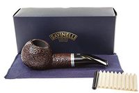 Savinelli Italian Tobacco Smoking Pipes, Bianca Rusticated 320 6mm