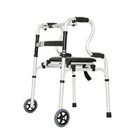 Standard Walkers Multifunctional Aluminum Walker Four-Foot Folding Crutches Disabled Assistant