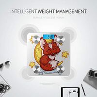 LYAOE Bluetooth Body Fat Scale Fox On Moon Art Smart Wireless Scale with LCD Display Measuring Body Weight Bmi and Health Digital Scale