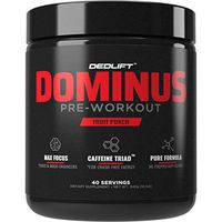 DEDLift Dominus Pre Workout Powder, Crash-Free Energy, Tunnel Vision Focus, Muscle Pumps, Fruit Punch, 40 Servings