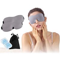 Eye Cover Sleeping Mask, Atrest Women Men Blockout Light Soft Luxury Comfy 3D Night Sleep Mask Eyeshade Blindfold with Adjustable Strap for Travel Airplane Naps, 2 Pack, Gray
