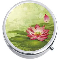 Pink Lotus Flower Medicine Vitamin Pill Box