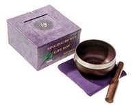 Tibetan Chakra Singing Bowl - Singing Bowl Set - Meditation Bowl in Purple by Yogavni™