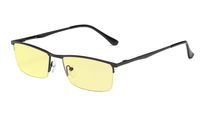 Eyekepper Blue Light Blocking Reading Glasses Half-Rim Computer Readers Eyeglasses-Yellow Tinted Lens Reading Glasses (Black, 0.50)