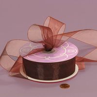 Organza Ribbon - Brown Shimmer Sheer Organza Ribbon 1-1/2" X 25yd