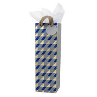 Hallmark Bottle Gift Bag with Tissue Paper (Navy & Gold)