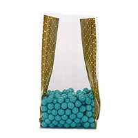 25ct Gold"Casablanca" Geo Tiles 4x2x9" Medium Cello Cellophane Treat Food Snack Bags nfLG -1476