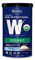 Biochem 100% USDA Organic Whey Protein - Vanilla Flavor - 12.7 oz - Easily Digestible - Pre & Post-Workout - Great in Smoothies - 20g Protein Per Serving - Refreshing Taste