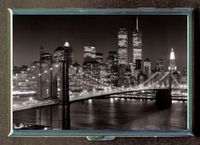 New York City Skyline At Night Double-Sided Cigarette Case, ID Holder, Wallet with RFID Theft Protection