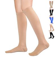 Compression Socks, 20-30mmHg for Men Women, Opaque, Firm Support Maternity Pregnancy Knee High Graduated Compression Stockings, Best Medical, Nursing, Swelling, Varicose Veins, Edema, 1 Pair Beige XXL