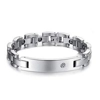 POWER IONICS Men's Titanium Power Healing Crystal Bracelet Energy Wristband Balance Bracelet for Women/035