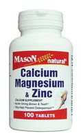 3 Pack Special of MASON NATURAL CALCIUM & MAGNESIUM & ZINC TABLETS 100 per bottle