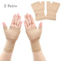 ZZYYZZ Arthritis Hand Compression Gloves,Wrist and Thumb Support Glove for Arthritis,Joint Pain,Tendonitis,Sprains,Hand Instability,Sports (2 Pairs),Flesh,S