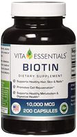 Vita Essentials Biotin 10000 Mg Capsules, 200 Count