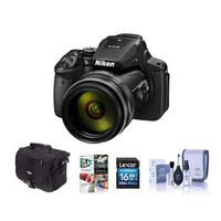 Nikon COOLPIX P900 Digital Camera, 83x Optical Zoom - Bundle with Camera Bag, 16GB Class 10 SDHC Card, Cleaning Kit, Software Package