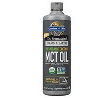 Garden of Life Dr. Formulated Brain Health 100% Organic Coconut MCT Oil 16 fl oz Unflavored, 13g MCTs, Keto & Paleo Diet Friendly Body & Brain Fuel, Certified Non-GMO Vegan & Gluten Free, Hexane-Free