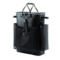 Fishing Bucket Live Fish Barrel Thickened Fishing Chair Bag Shoulders Large Capacity Wild Fishing Bag Outdoor Bag Fishing Gear Collapsible Water Bucket (Color : Black, Size : 47x20x65cm)