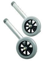 Lumex 5" Replacement Walker Wheels, Universal Design with 8 Adjustment Holes, 603650A (1 Pair)