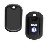 Medical Alert USB Holder and Dog Tag Silencer. Now Available in Black or Blue! (Black)