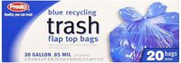 Presto Products GKL042927-1 30 Gal.lon Recycl Ing Trash Bags With Flap Top 20 Count, Blue