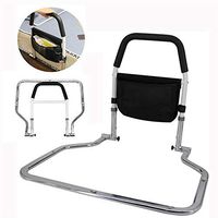 LXT PANDA Bed Assist Bar with Storage Pocket, Foldable Bed Rail, Bedside Handrail Bedroom Safety Fall Prevention for Seniors, Patients, Pregnant, Available for Most of Sizes of Bed.