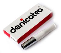 Denicotea Cigarette Holder White and Silver Color + 10 Extra Filters
