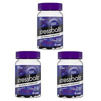 Stressballs Night Sleep Vitamins Gummy! 46 Gummies BlackBerry Flavor! Formulated with Melatonin, Ashwagandha and Chamomile! Helps You Relax, Destress and Sleep! Choose Your Pack! (3 Pack)
